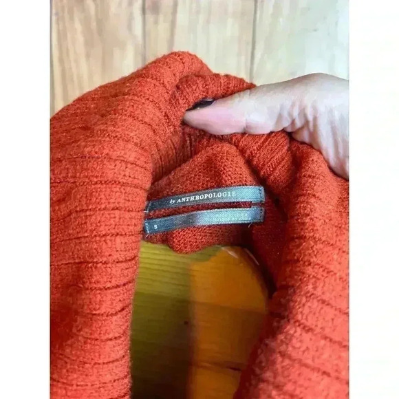 Anthropologie Cowl Neck Balloon Sleeves Sweater Burnt Orange Size S - Picture 5 of 8